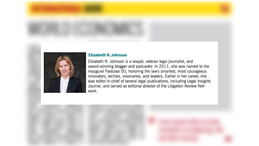 Author bio card of licensed lawyer—an example of adding expert credentials for trustworthy, authoritative content writing.