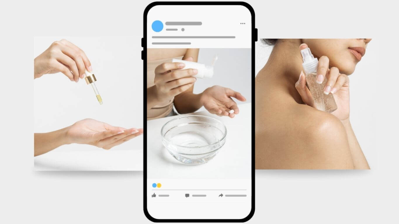 Example of skincare Instagram post — how to choose images for social media posts with aesthetic, clean composition.